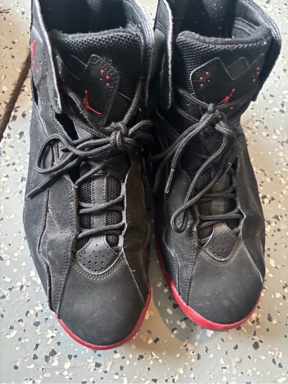 Jordan Black and Red High-Top Sneakers